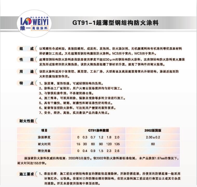 GT91-1超薄型鋼結(jié)構(gòu)防火涂料 GT91-1超薄型鋼結(jié)構(gòu)防火涂料